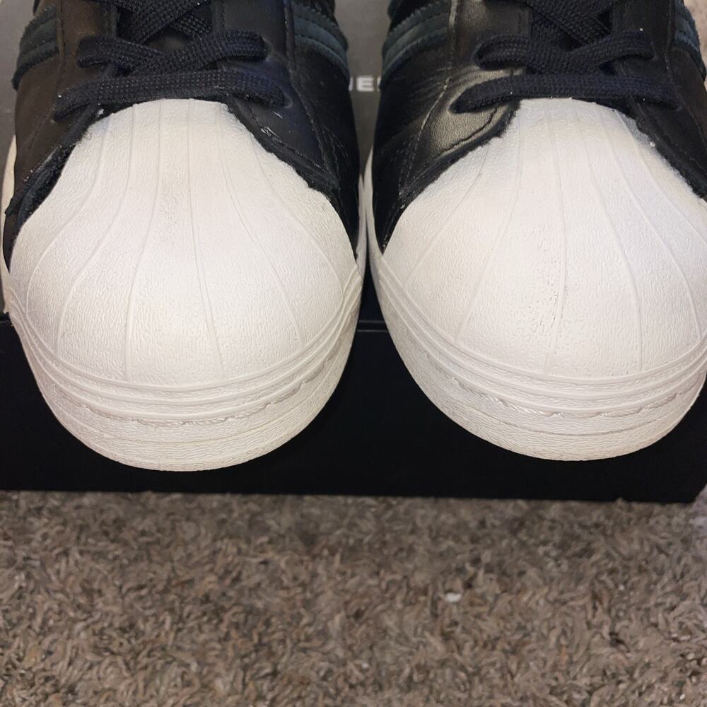 Adidas Superstar FV2809 Mens Black Leather Lace Up Lifestyle Sneakers Shoes 13 - Picture 3 of 10